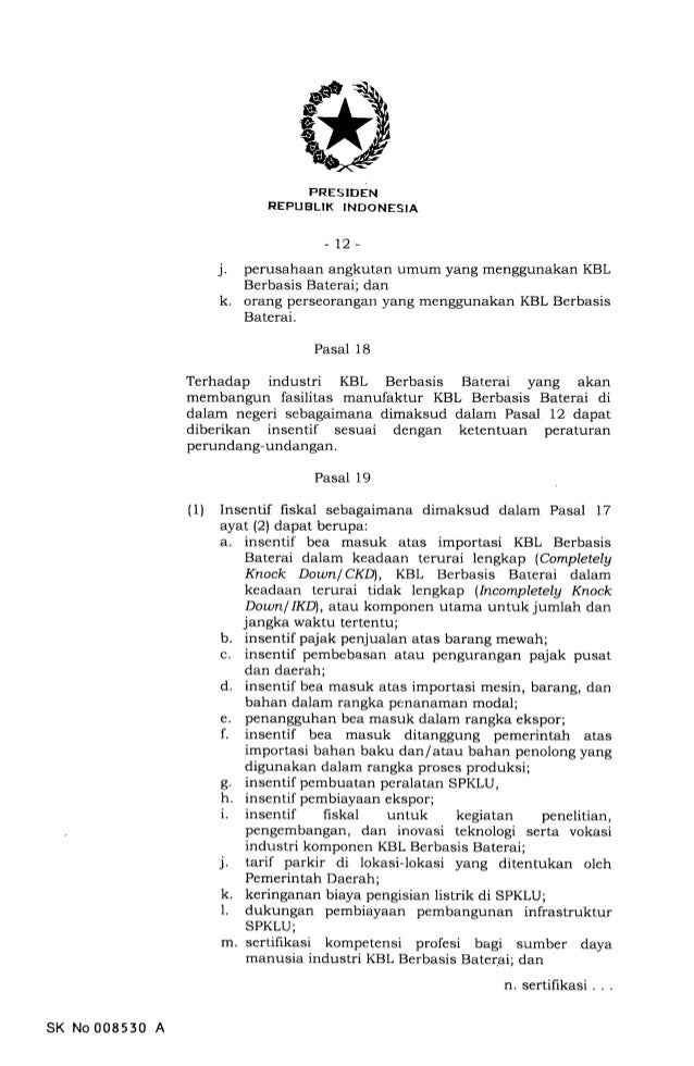Perpres Kendaraan Listrik Keluar, Ini Isinya