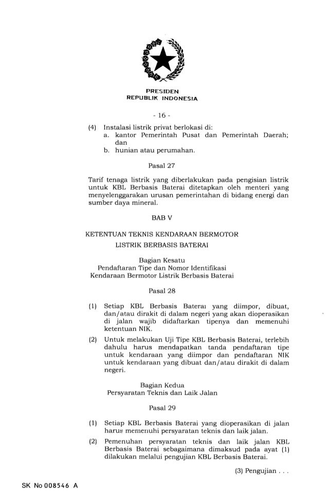 Perpres Kendaraan Listrik Keluar, Ini Isinya