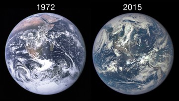 MEMBANDINGKAN FOTO BUMI TAHUN 1972 VS 2015(tahun kemarin) menakjubkan sekali 
