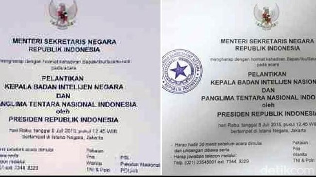 Beredar 2 Versi Undangan Pelantikan Kepala BIN, Sempat Salah Tulis Badan Intelijen Na