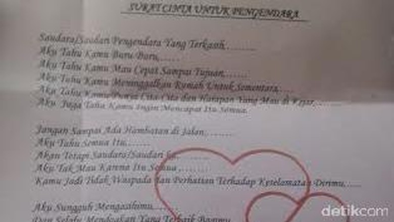 Cara Satlantas Jakbar Tilang Sopir Nakal dengan Beri 'Surat Cinta'