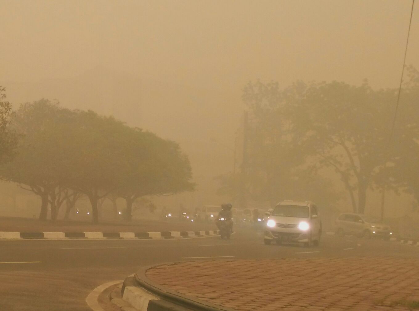 Ngeri! Ini Aneka Penampakan Asap di Palangkaraya yang Pekat dan Kekuningan