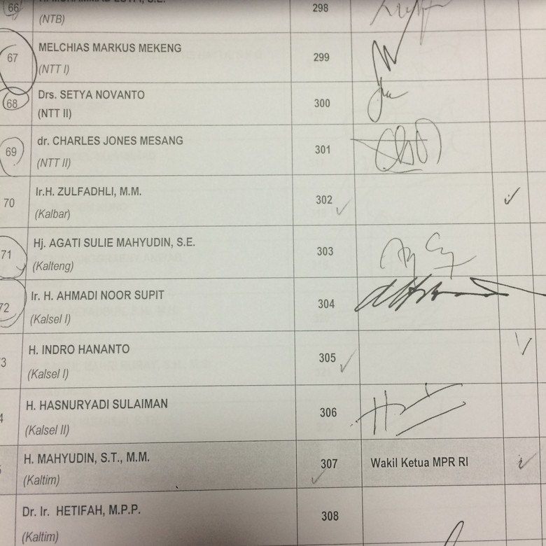 Seharian di Manado, Siapa yang Tanda Tangan Absensi Novanto di DPR?