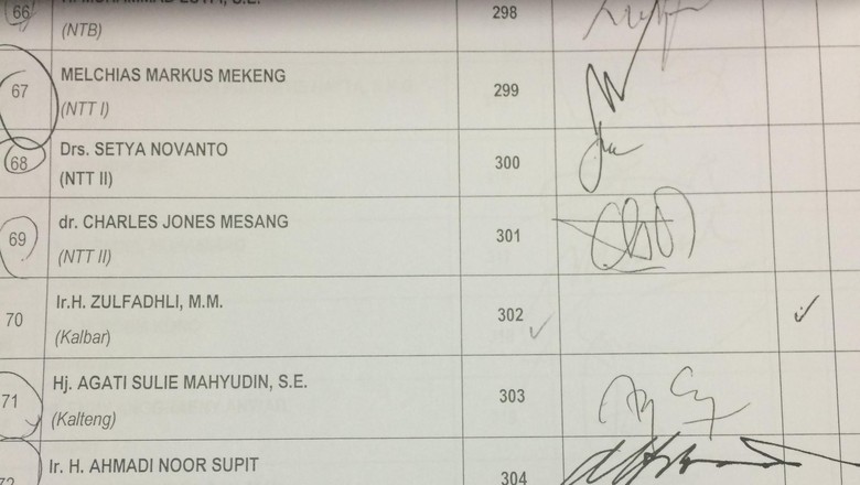 Beda Tanda Tangan Novanto di Absen Paripurna dan Surat Pengunduran Diri