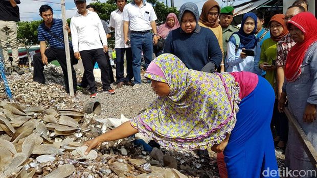 Pantai Cumpat Penuh Sampah, Risma Ikut Kerja Bakti Pungut Sampah