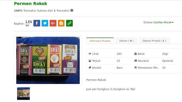 Kemenkes Cemaskan Permen Rokok di Lapak-lapak Online