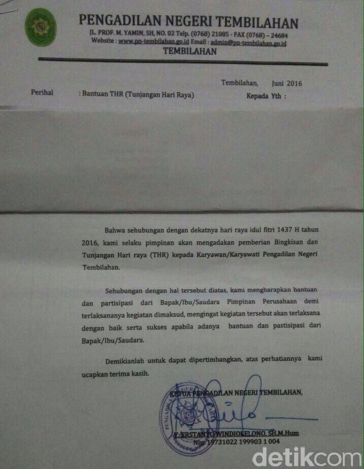 Beredar Surat Hakim Minta THR ke Pengusaha, MA Gelar Investigasi