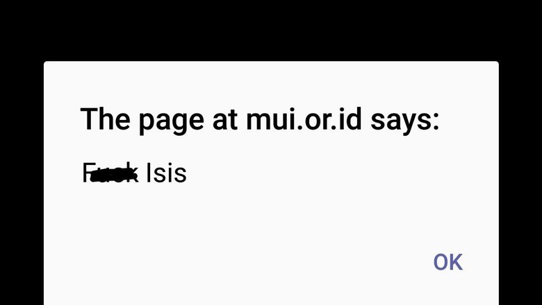 Situs MUI Diretas, Muncul Tulisan F**k ISIS