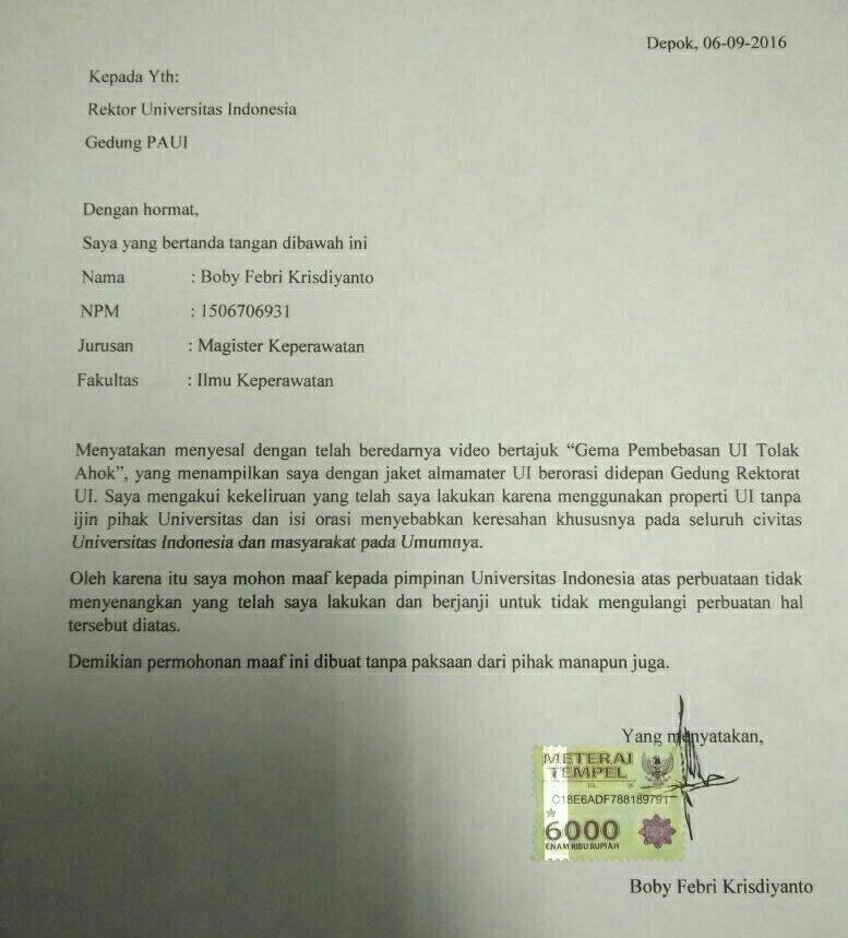 Ahok: Mahasiswa Penolak Saya Perlu Dikeluarkan dari UI, ke Timur Tengah Saja!