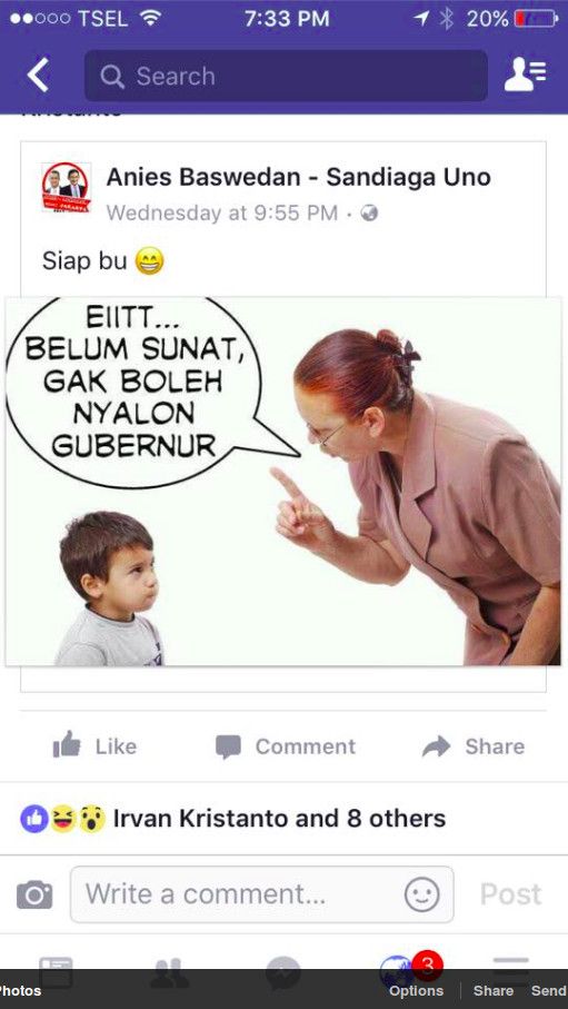 Anies Bantah Buat Meme 'Belum Sunat Gak Boleh Nyagub', Begini Penjelasannya