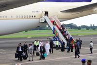 "God Bless You" dan "HZ-HM1" di Bodi Pesawat Raja Salman