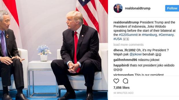 Saat Trump Salah Posting Foto dengan Jokowi di Instagram