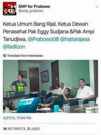 Viral Foto 'Rapat Saracen', Eggi: Itu Solidaritas Menangkan Prabowo