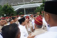 Tinggalkan Lokasi Acara Temu Kader, Prabowo Disapa 'Pak Presiden'