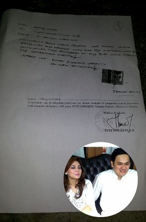 Ini Surat Pernyataan Cerai dari Farhat Abbas untuk Nia Daniati