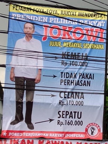 &#91;SEDERHANA&#93; Unik! Ada Baliho Biaya Berpakaian Ala Jokowi di Markas PDIP