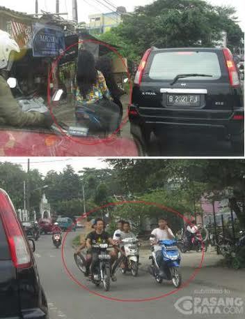 Penampakan Mereka yang Cuek dengan Aturan Lalu Lintas di Jalan, Jangan Ditiru