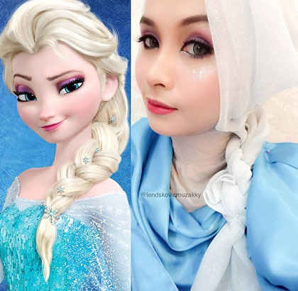 Hijab Style: 5 Hijabers Bergaya Ala Elsa 'Frozen'