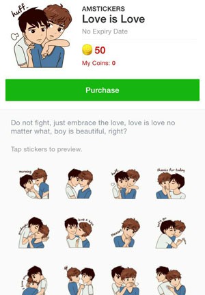 Hah, ada stiker gay di Line !