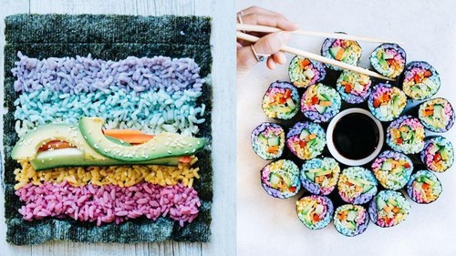 Kini Giliran Sushi Warna Pelangi yang Populer di Media Sosial