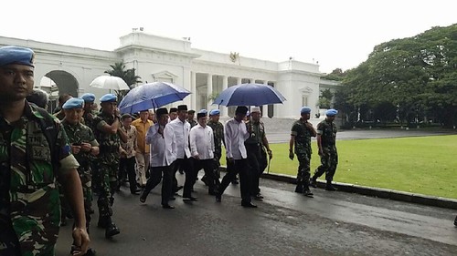 Payung Biru Jokowi Sita Perhatian Netizen