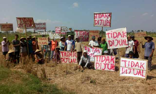 Demo Tolak Jual Sawah untuk Pabrik Sepatu, Ini Aspirasi Petani Bonagung Sragen