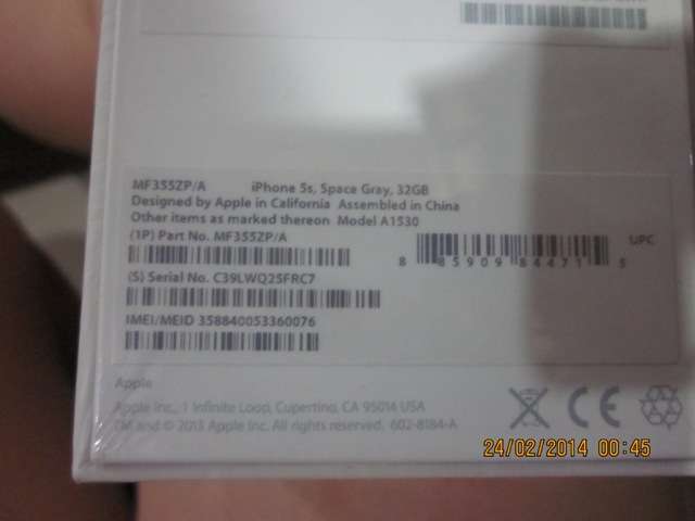 Iphone 5S Black 32 GB Hongkong New (FU)
