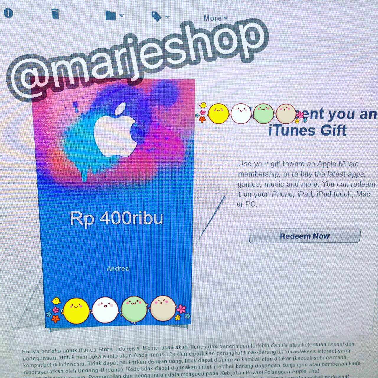 Terjual iTunes Gift Card Indonesia Murah IGC Murah Indonesia