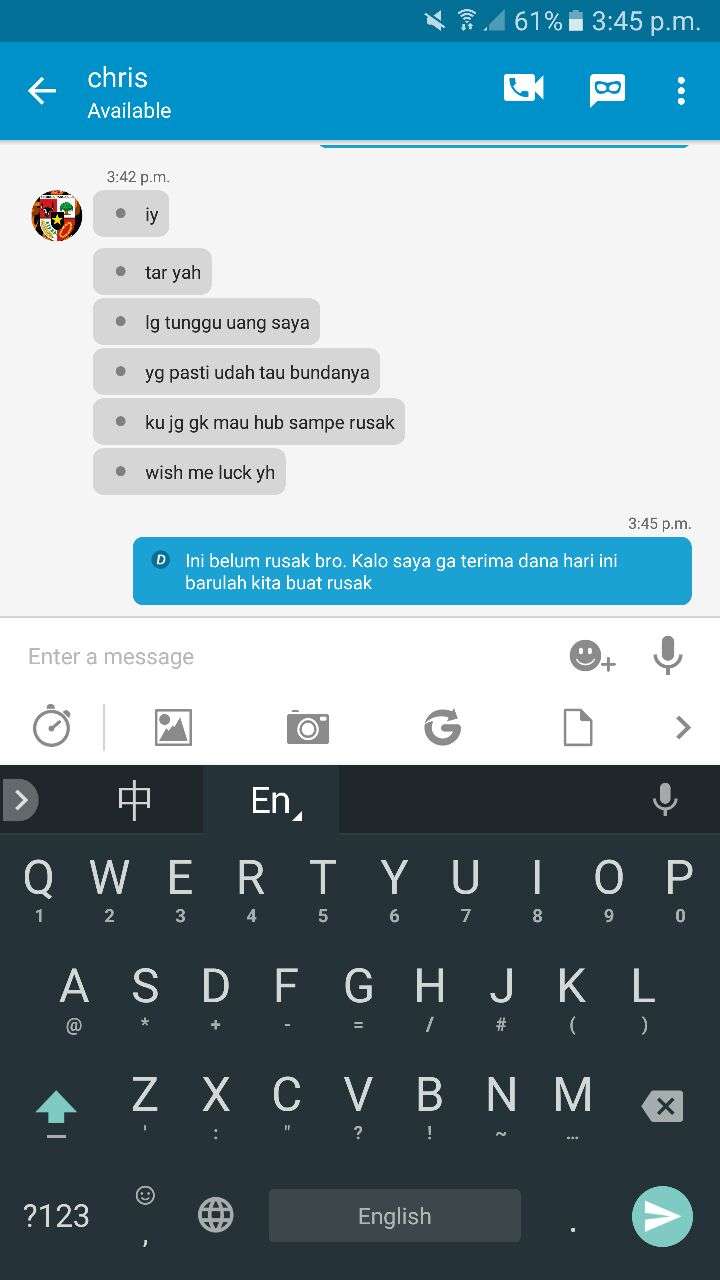 HATI2 DENGAN CHRIS GUNAWAN PEMILIK SPA H69 BALI (BUKTI GAMBAR SCREENSHOT)