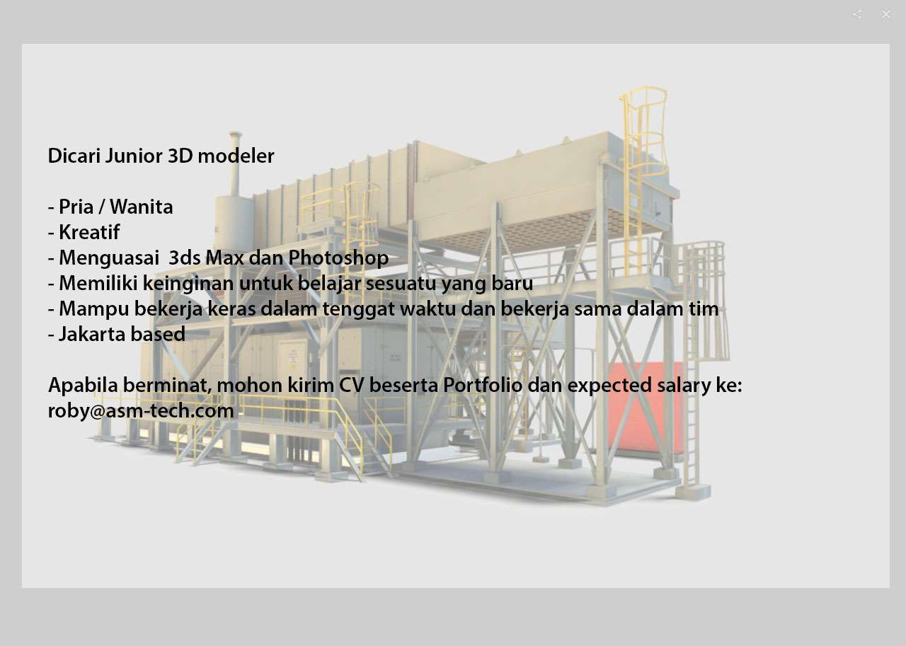 Lowongan Kerja Junior 3d Modeler Kaskus