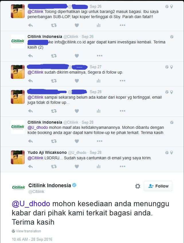 PENANGANAN BAGASI HILANG MASKAPAI CITILINK MENGECEWAKAN (KEEP UPDATE)