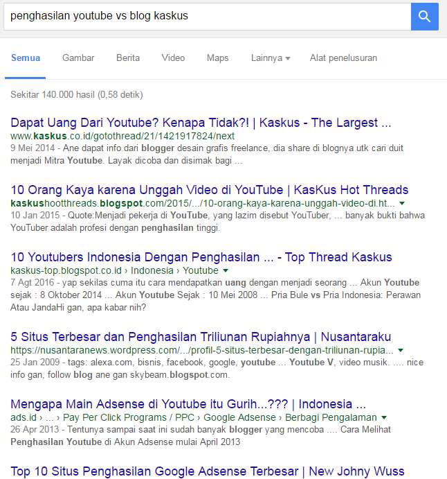 Beberapa Alasan Penghasilan Adsense Lebih Banyak Dari Youtube Ketimbang Blog