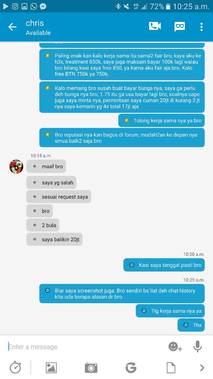 HATI2 DENGAN CHRIS GUNAWAN PEMILIK SPA H69 BALI (BUKTI GAMBAR SCREENSHOT)