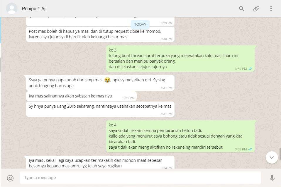 LAPORAN PENIPUAN AGAN KASKUS USER andyngek 100% PENIPU