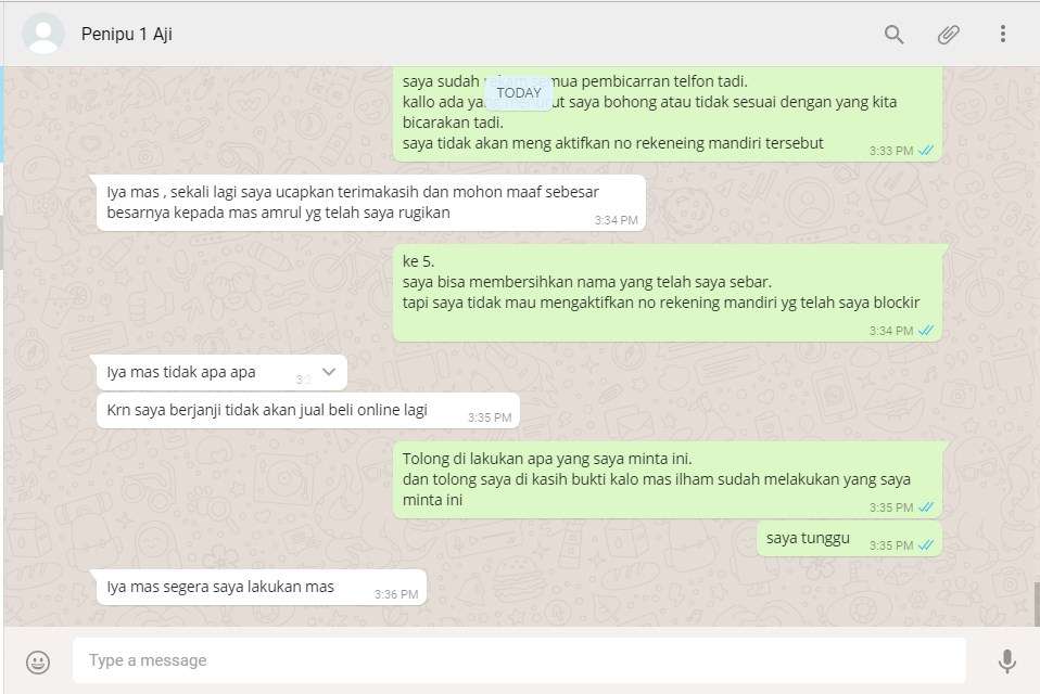 LAPORAN PENIPUAN AGAN KASKUS USER andyngek 100% PENIPU