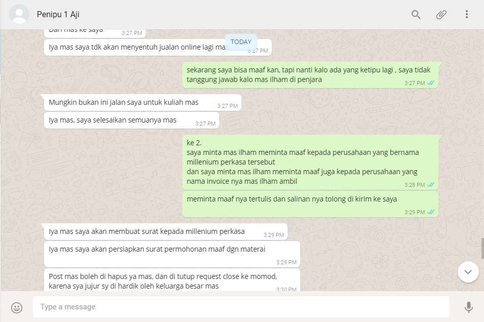 LAPORAN PENIPUAN AGAN KASKUS USER andyngek 100% PENIPU