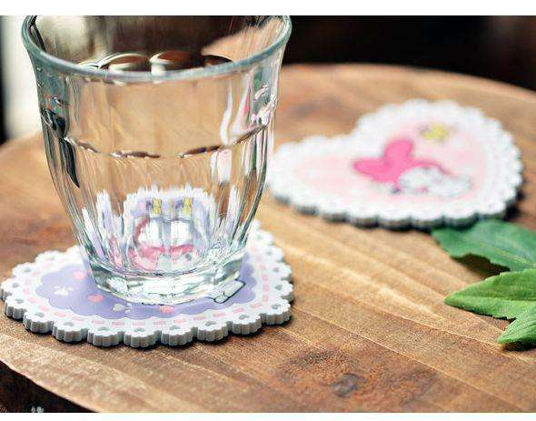 READY STOCK CUP COASTER / TATAKAN GELAS KITTY, MELODY, JAPANESE GIRL, RILAKKUMA