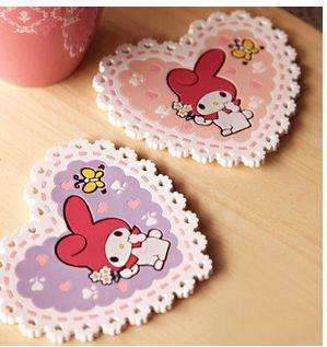 READY STOCK CUP COASTER / TATAKAN GELAS KITTY, MELODY, JAPANESE GIRL, RILAKKUMA