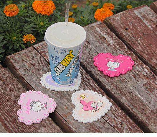 READY STOCK CUP COASTER / TATAKAN GELAS KITTY, MELODY, JAPANESE GIRL, RILAKKUMA