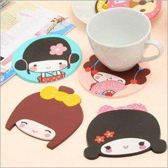 READY STOCK CUP COASTER / TATAKAN GELAS KITTY, MELODY, JAPANESE GIRL, RILAKKUMA