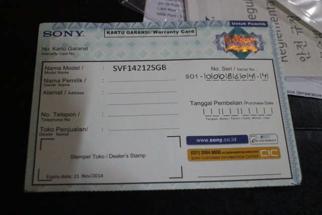 Jual Sony Vaio SVF14212SGB