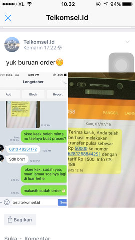 Modus Penipuan Kuota Internet oleh Telkomsel.Id (LINE)