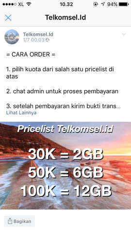 Modus Penipuan Kuota Internet oleh Telkomsel.Id (LINE)