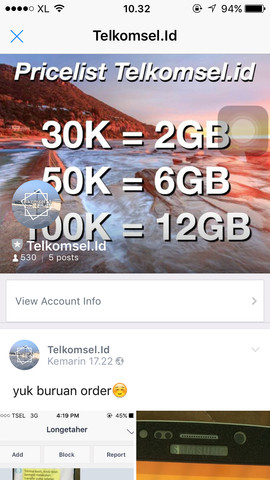 Modus Penipuan Kuota Internet oleh Telkomsel.Id (LINE)