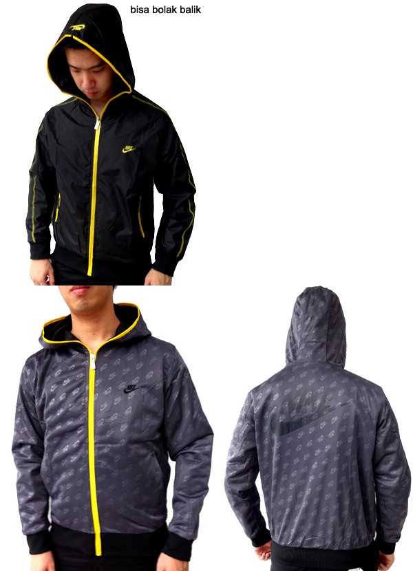 Jaket Hoodie PARASUT IMPORT Bisa Bolak-balik : Nike, Adidas, ZARA, CK SPORTIF
