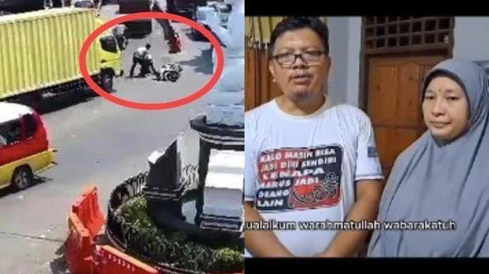 Pemotor Terlindas Truk usai Jatuh Diberhentikan Polisi,Ortu Minta Maaf Netizen Geram