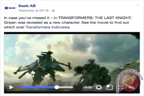 JAS 39 jadi Decepticon dalam Film Transformer : The Last Knight