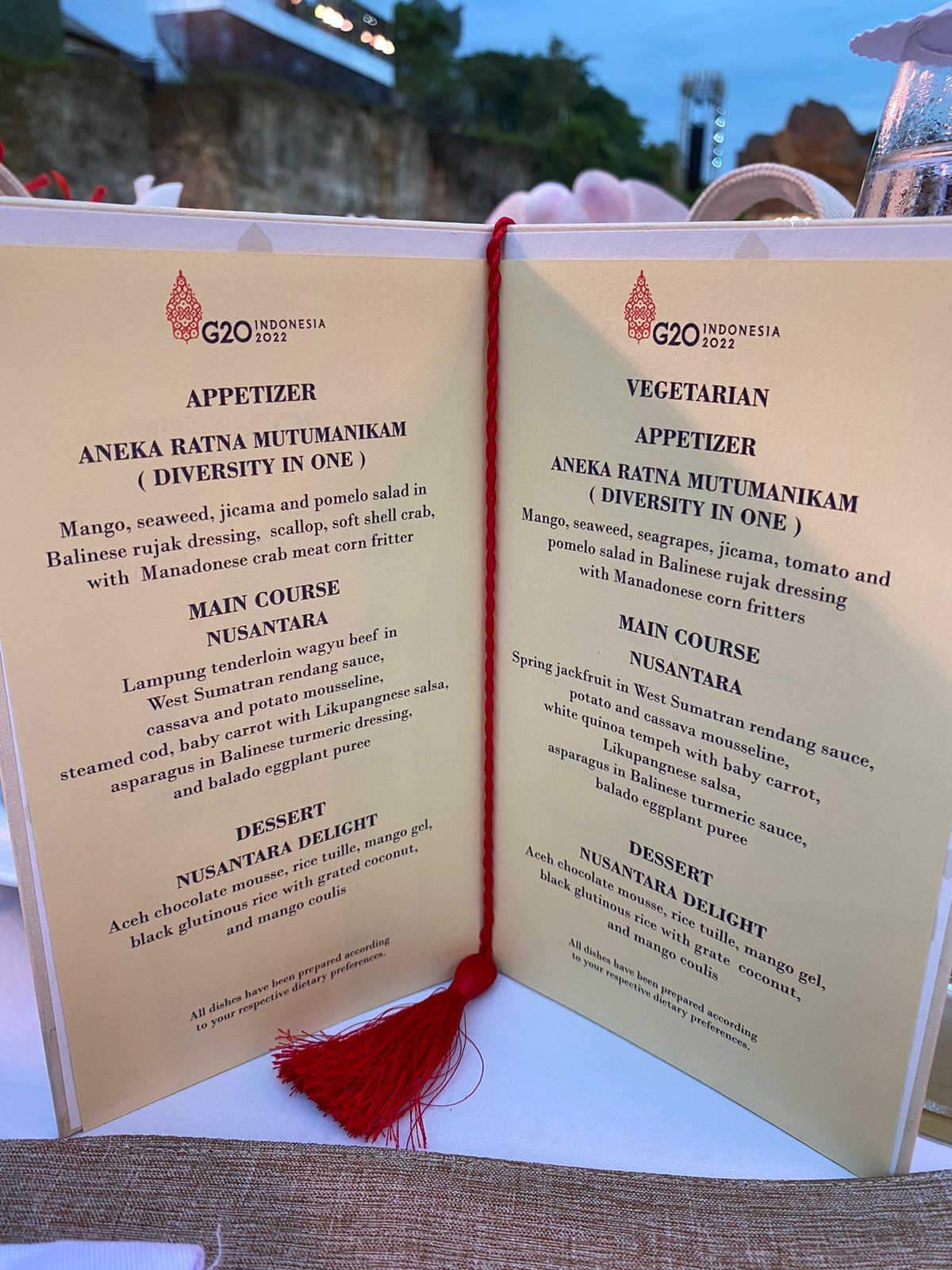 Ini Bocoran Menu Makan Siang Jokowi dan Kepala Negara G20