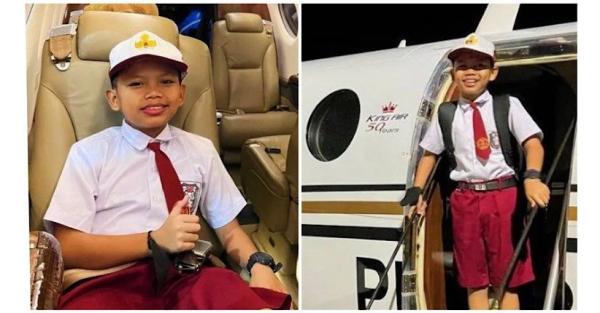 Gokil, Farel Prayoga Diantar ke Sekolah Naik Jet Pribadi