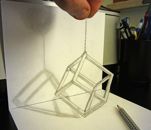 W.O.W...Gambar 3D yang Hanya Bermodalkan Pensil dan Kertas ini SUNGGUH LUAR BIASA 